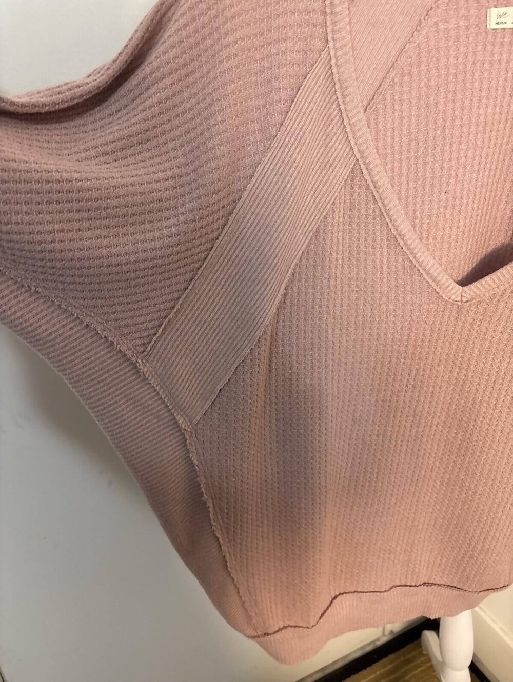 NWOT Free People Santa Clara Thermal Top size Medium Oversized Mauve - Picture 4 of 12